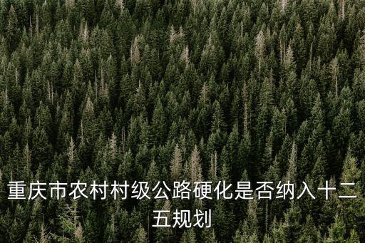 重慶市農(nóng)村村級公路硬化是否納入十二五規(guī)劃