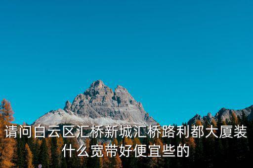 廣州白云利都商務中心，請問白云區匯橋新城匯橋路利都大廈裝什么寬帶好便宜些的