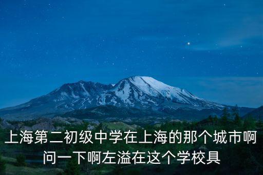 上海第二初級(jí)中學(xué)在上海的那個(gè)城市啊問一下啊左溢在這個(gè)學(xué)校具