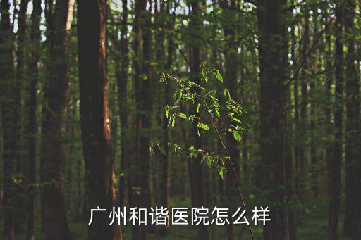 廣州和諧醫院怎么樣