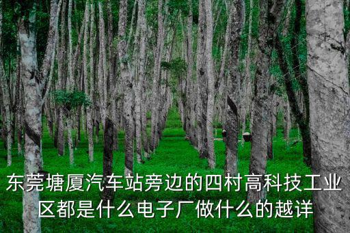 東莞塘廈汽車站旁邊的四村高科技工業(yè)區(qū)都是什么電子廠做什么的越詳