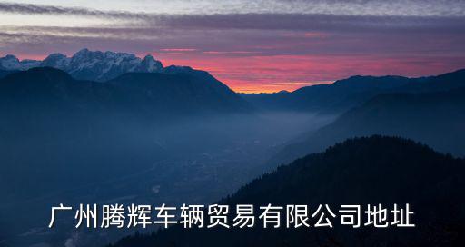 廣州騰輝車輛貿(mào)易有限公司地址