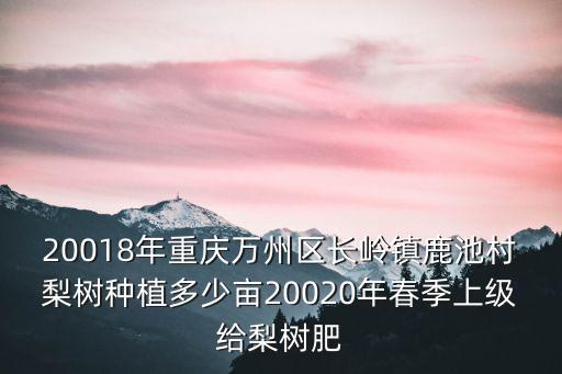 20018年重慶萬州區(qū)長嶺鎮(zhèn)鹿池村梨樹種植多少畝20020年春季上級給梨樹肥