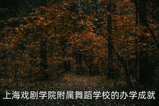 上海戲劇學院附屬舞蹈學校的辦學成就