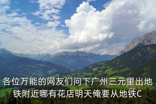 各位萬能的網友們問下廣州三元里出地鐵附近哪有花店明天俺要從地鐵C