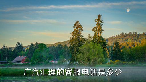 廣汽匯理的客服電話是多少