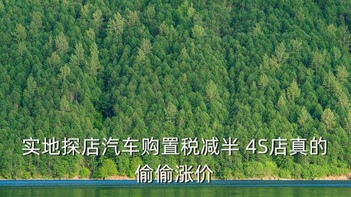 實地探店汽車購置稅減半 4S店真的偷偷漲價