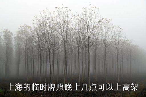 上海的臨時牌照晚上幾點可以上高架