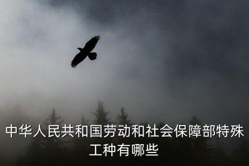 中華人民共和國(guó)勞動(dòng)和社會(huì)保障部特殊工種有哪些