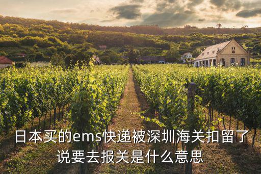 日本買的ems快遞被深圳海關(guān)扣留了說要去報(bào)關(guān)是什么意思