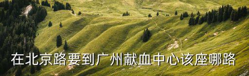 在北京路要到廣州獻(xiàn)血中心該座哪路