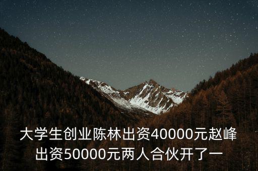 大學(xué)生創(chuàng)業(yè)陳林出資40000元趙峰出資50000元兩人合伙開了一