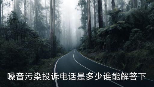 噪音污染投訴電話是多少誰能解答下