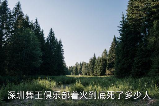 深圳舞王俱樂部著火到底死了多少人