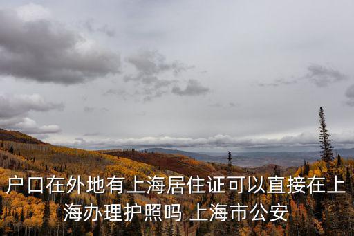 戶口在外地有上海居住證可以直接在上海辦理護照嗎 上海市公安