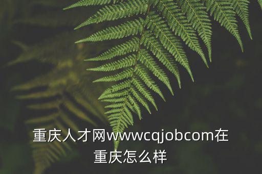 重慶人才網wwwcqjobcom在重慶怎么樣