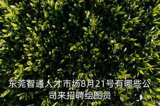 東莞智通人才市場8月21號有哪些公司來招聘繪圖員