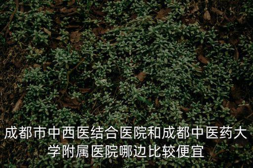 成都市中西醫結合醫院和成都中醫藥大學附屬醫院哪邊比較便宜