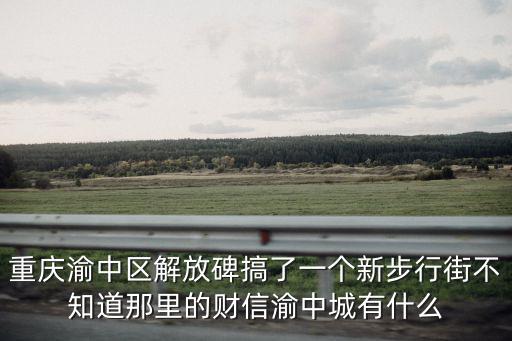 重慶渝中區解放碑搞了一個新步行街不知道那里的財信渝中城有什么
