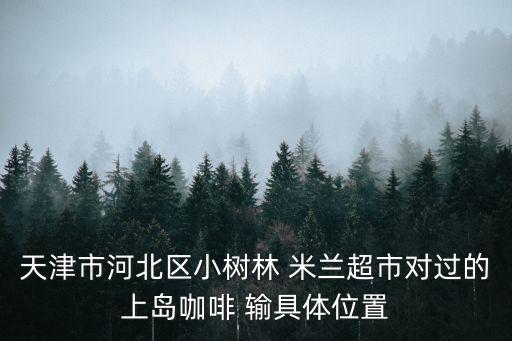 天津市河北區小樹林 米蘭超市對過的上島咖啡 輸具體位置