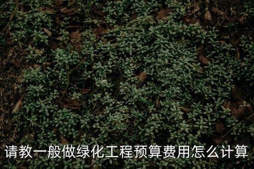 請教一般做綠化工程預算費用怎么計算