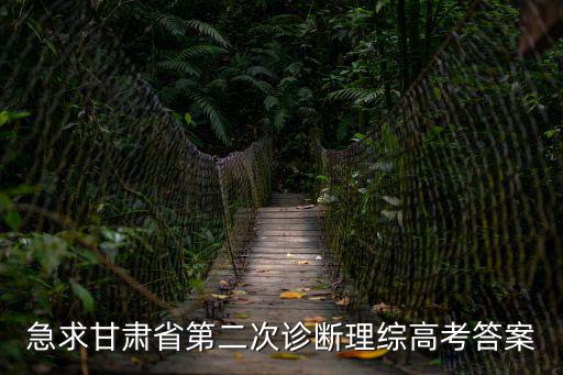 急求甘肅省第二次診斷理綜高考答案