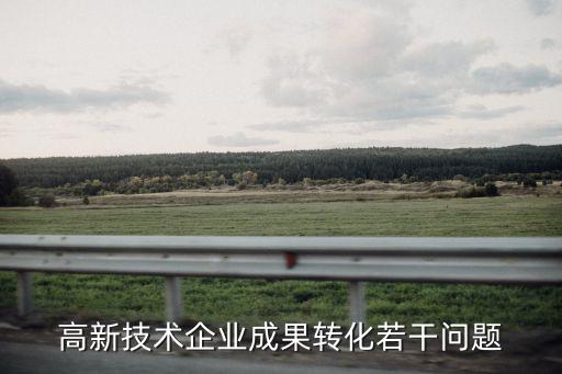 高新技術企業成果轉化若干問題