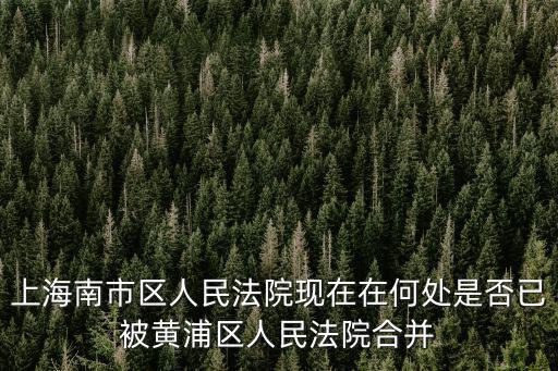 上海南市區(qū)人民法院現(xiàn)在在何處是否已被黃浦區(qū)人民法院合并
