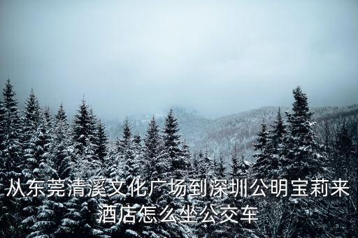 從東莞清溪文化廣場到深圳公明寶莉來酒店怎么坐公交車
