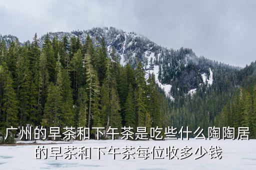 廣州的早茶和下午茶是吃些什么陶陶居的早茶和下午茶每位收多少錢