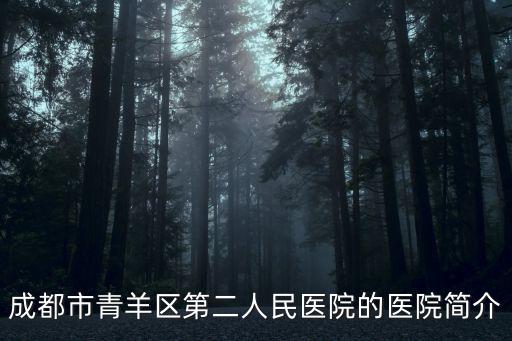 成都市青羊區(qū)第二人民醫(yī)院的醫(yī)院簡介