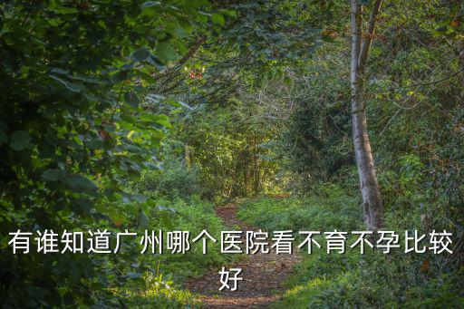 有誰知道廣州哪個醫院看不育不孕比較好