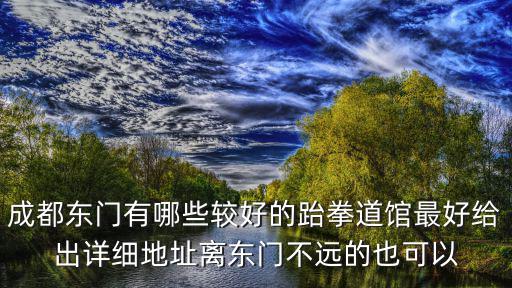 成都東門有哪些較好的跆拳道館最好給出詳細(xì)地址離東門不遠(yuǎn)的也可以