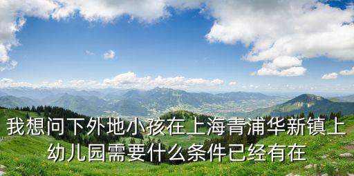 我想問下外地小孩在上海青浦華新鎮上幼兒園需要什么條件已經有在