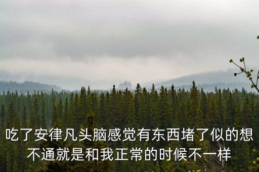 吃了安律凡頭腦感覺有東西堵了似的想不通就是和我正常的時候不一樣