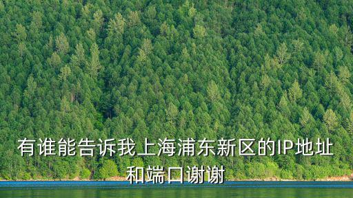 有誰能告訴我上海浦東新區(qū)的IP地址和端口謝謝