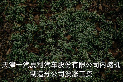 天津一汽夏利汽車股份有限公司內燃機制造分公司沒漲工資