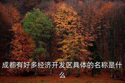 成都有好多經濟開發區具體的名稱是什么