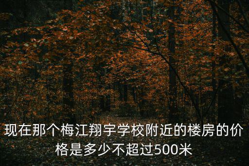現在那個梅江翔宇學校附近的樓房的價格是多少不超過500米