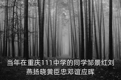 重慶市聚奎中學(xué)校校花，當(dāng)年在重慶111中學(xué)的同學(xué)鄒景紅劉燕揚曉黃臣忠鄧誼應(yīng)暉