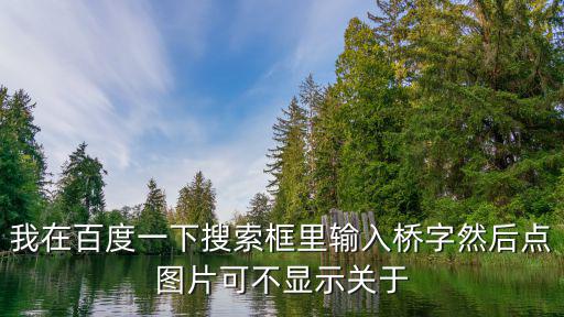 我在百度一下搜索框里輸入橋字然后點圖片可不顯示關于