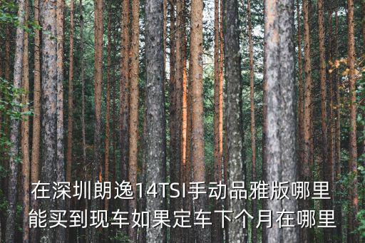 在深圳朗逸14TSI手動品雅版哪里能買到現車如果定車下個月在哪里