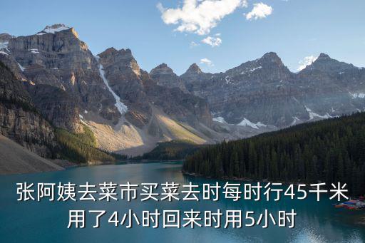 張阿姨去菜市買菜去時每時行45千米用了4小時回來時用5小時