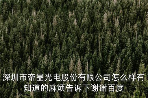 深圳市帝晶光電股份有限公司招聘，深圳市帝晶光電股份有限公司怎么樣最新招聘工資福利待遇員工點評