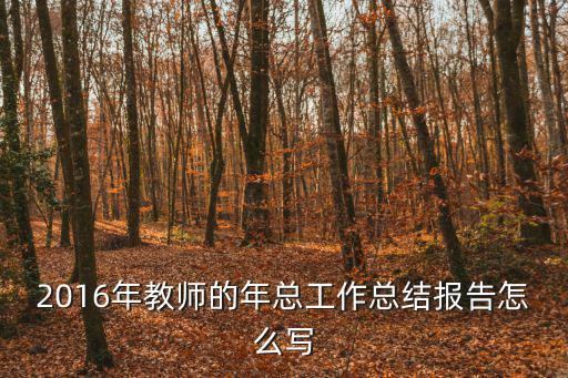 2016年教師的年總工作總結報告怎么寫