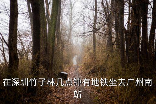 在深圳竹子林幾點鐘有地鐵坐去廣州南站