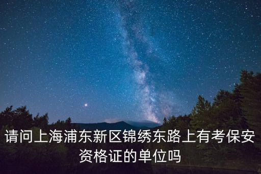 請問上海浦東新區錦繡東路上有考保安資格證的單位嗎