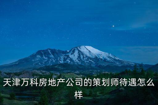 天津萬科房地產(chǎn)公司的策劃師待遇怎么樣