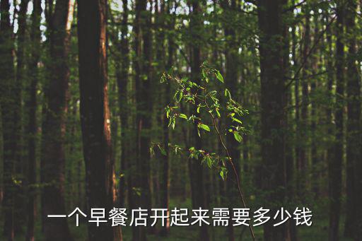 一個早餐店開起來需要多少錢