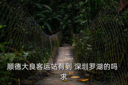 順德大良客運站有到 深圳羅湖的嗎 求
